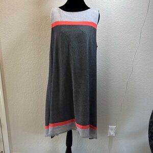 Gray and Coral accent Sleeveless Dress size 14
